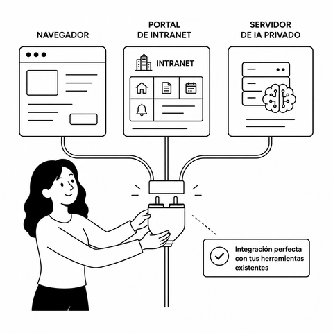 A connector linking browser, intranet and private AI